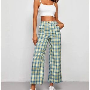 Tartan Wide Leg High Waist Fancy Pants - image 1